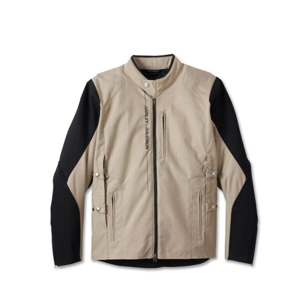 NWT $300.00 Harley-Davidson Mens Piledriver 2.0 Snaptab Textile Jacket Tan LARGE - Picture 7 of 16